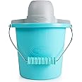 Nostalgia Electric Maker with Easy-Carry Handle Makes 4-Quarts of Ice Cream, Frozen Yogurt or Gelato in Minutes – Blue