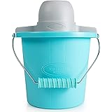 Nostalgia Electric Maker with Easy-Carry Handle Makes 4-Quarts of Ice Cream, Frozen Yogurt or Gelato in Minutes – Blue
