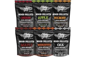 Don Bardo - 100% All Natural Wood Pellets, Bundle with 6 Different Flavors, Intended for Ninja Woodfire Outdoor Grill, Grills, Pellet Grills, Wood Fire Oven & Smoker, 6, 2lb Resealable Bags (12 lb)