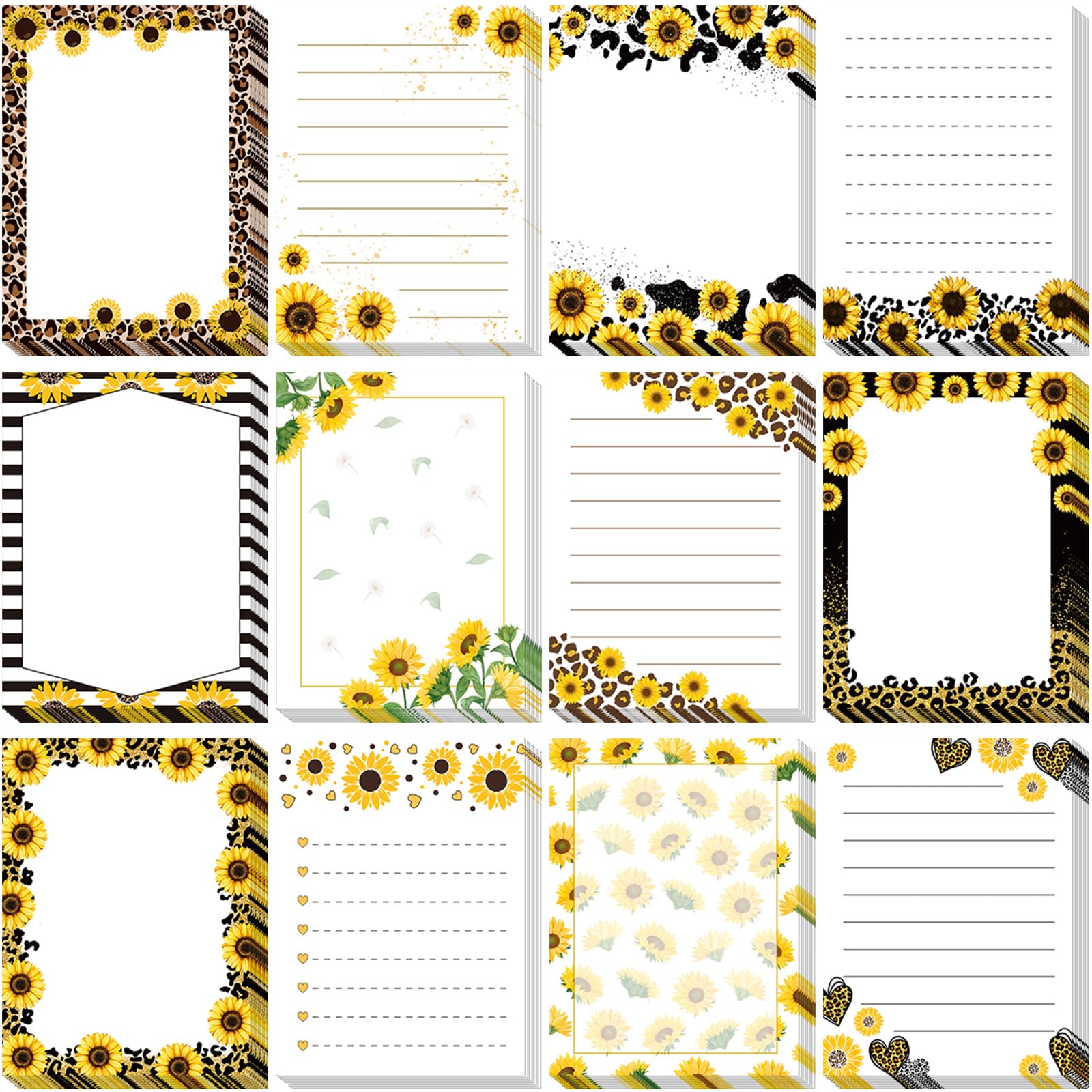 Photo 1 of Moinchore 12 Pcs Sunflower Sticky Notes Leopard Sunflower to Do List Gifts 3x4 Inch Flower Memo Notes Adhesive Notepad for Memo Reminder Journal Studying Office Home