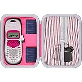 Baval Label Printer Case Compatible with DYMO LetraTag LT-100H/LT-100H Plus Handheld Label Maker(Rose Red Case)