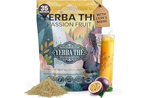 Ancient Diosa - Yerba Mate Tea Powder 350g, 35-Servings - Passion Fruit Flavor Clean Energy Drink Superfood - Support Gut Health, Probiotics and Prebiotics, Reduce Brain Fog, Relaxation & Focus Blend