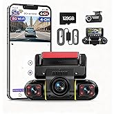 LAMTTO 4 Channel Dash Cam 360° View 1080P Front Rear Inside Left Right, 5G WiFi Dash Camera for Cars with Hardwire Kit Includ