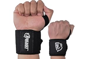 Beast Power Gear Wrist Wraps for Weightlifting 18” Premium Quality Wrist Support for Bodybuilding Heavy Duty Thumb Loop Powerlifting, Strength Training for Men and Women