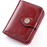 SENDEFN Small Womens Wallet Leather RFID Blocking with Multiple Card Slots and Zipper Coin Pocket