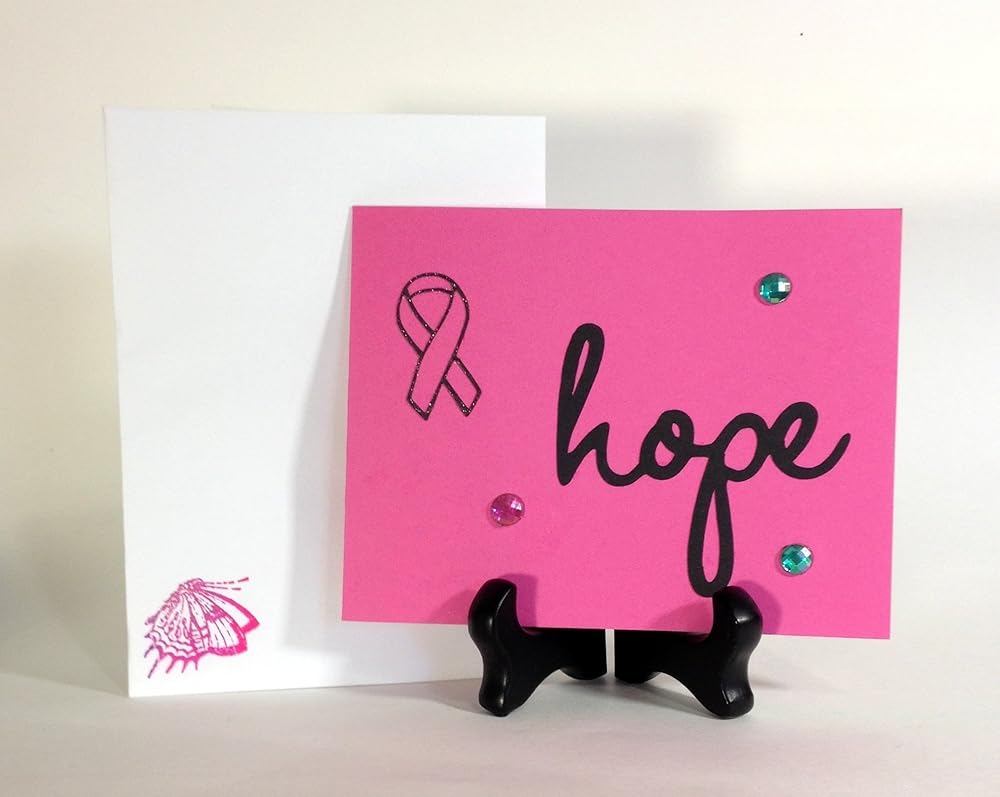 Breast Cancer Awareness Card, Pink Hope Card, Handmade