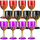 Sliner 12 Pcs Halloween Skull Claw Goblet Wine Cup 10 oz Gothic Skull Wine Goblet Skeleton Design Cup Creepy Claw Mug for Halloween Party Bar Fancy Haunted House Martini Drinking KTV Store