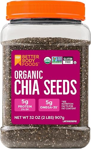 BetterBody Foods semillas de chía orgánicas, 2 libras, con omega-3, sin — Frutas y verduras