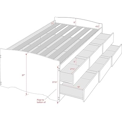 Buy Prepac Captain S Platform Storage Bed With 6 Drawers Twin Black Online In Turkey B001kw0dpy