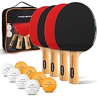PRO SPIN Ping Pong Paddles - High-Performance Set with Premium Table Tennis Rackets, 3-Star Ping Pong Balls, Compact Storage
