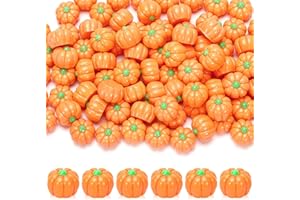 JUNEBRUSHS 120 Pcs Artificial Mini Pumpkins, Fall Harvest Resin Pumpkin Thanksgiving Fake Pumpkins Autumn Small Pumpkin for DIY Crafts Home Table Party Decor