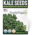 Organic Kale Seeds (Vates Blue Scotch Curled) - Approx 500 Seeds - USDA Organic, Non-GMO, Open Pollinated, Heirloom, USA Origin