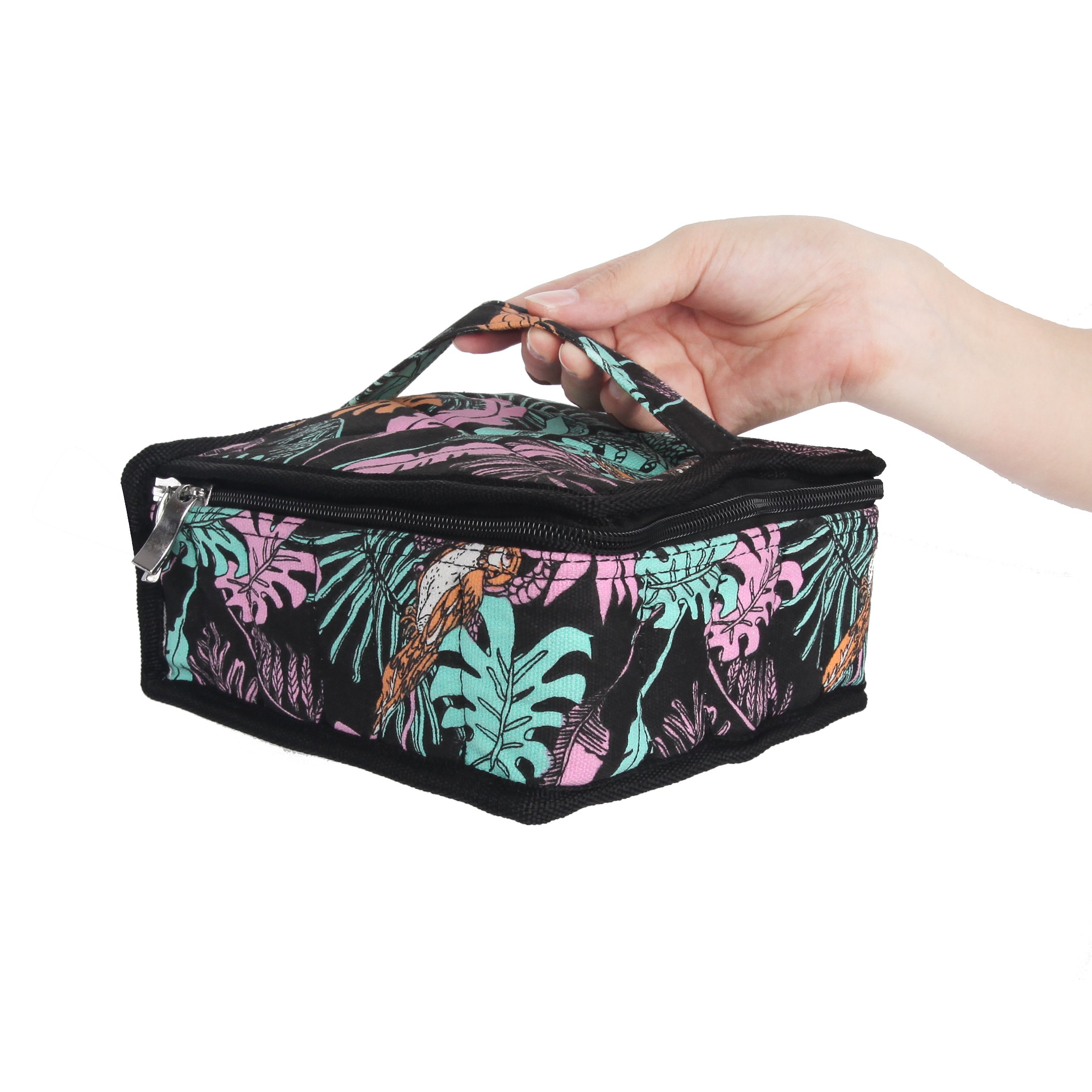 Essential Oils Storage - pureGLO 30 Bottle Essential Oil Carrying Case - Essential Oil Organizer Bag Travel Carrier Holds 5ml, 10ml, 15ml Vials - Holder for Young Living & Doterra Containers Floral