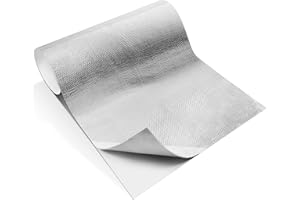 Amylove 1 Pcs 24'' x 48'' Aluminized Heat Shield Thermal Barrier Adhesive Backed Heat Blanket Wrap Fiberglass Insulation Refl