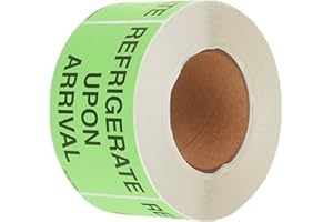 Tape Logic Aviditi Tape Logic 3" x 5","Refrigerate Upon Arrival" Fluorescent Green Warning Sticker, for Shipping, Handling, and Packing (1 Roll of 500 Labels)