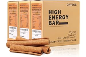 DAYZOB Food Rations Emergency Food Bars Survival Food Kit High Calories per Box Survival Rations for Disaster Kit, Flavor Cinnamon 250gx3 (15 Bars)