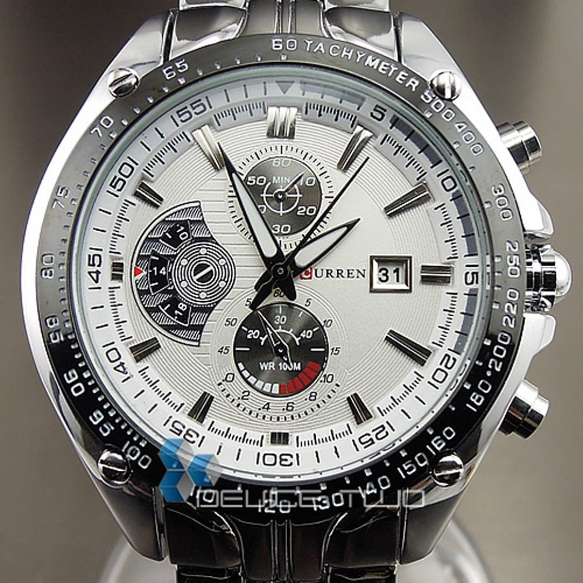 NICE WATCHES FOR MEN DIAL WATER QUARTZ HOURS DATE SILVER