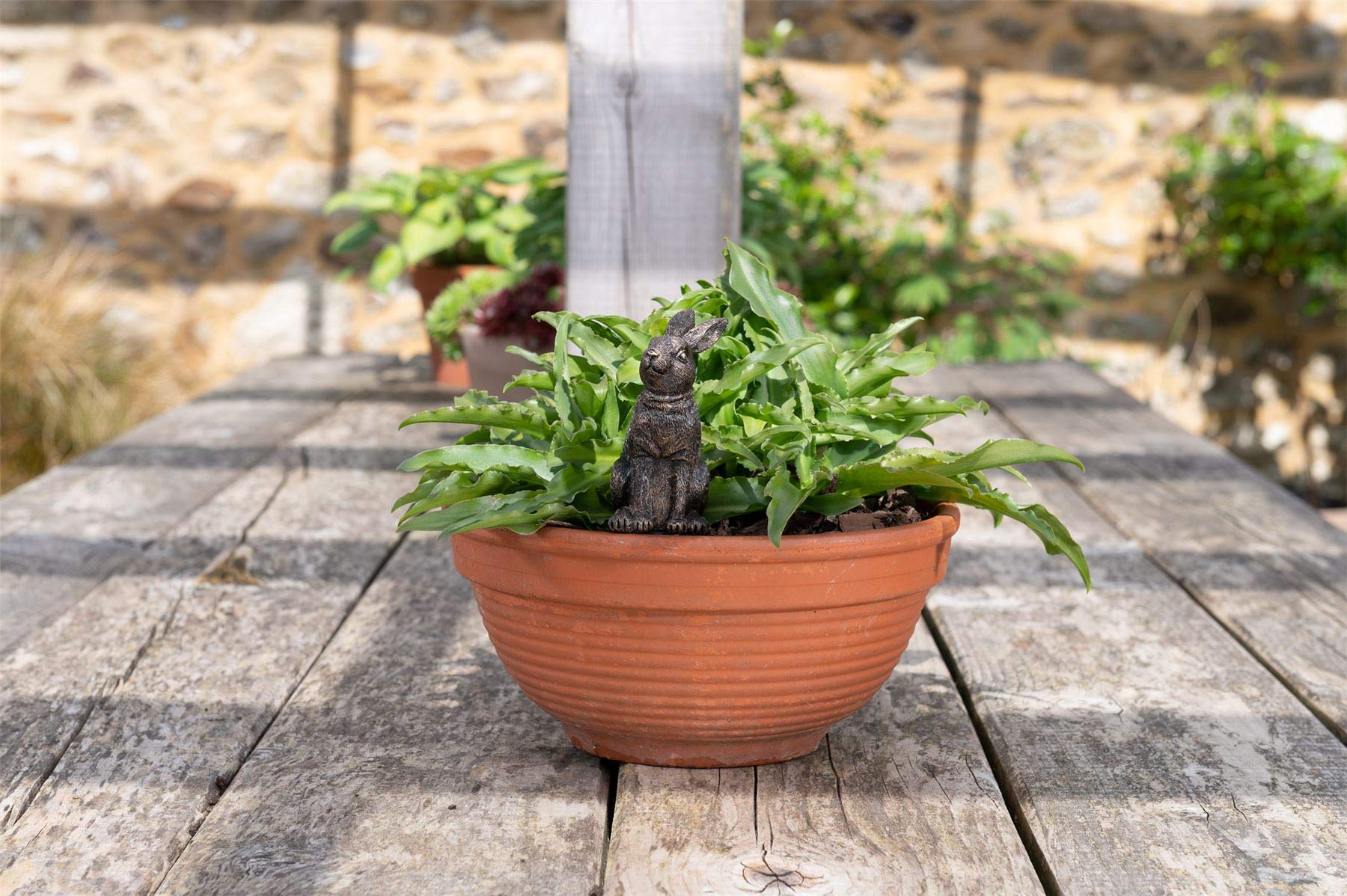 Potty Feet Feeder Friends Animal Figure Plant Drip Feeder - Handmade Ornament Garden - Decorative Flower Pot Figurine (Rabbit)