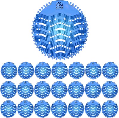 AZEAM Urinal Screens Deodorizer 20 Pack Blue Mist Fits Most Urinals
