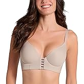 Leonisa ShapeUp – Memory Foam Push Up Bra Underwire Bustier - Strappy Front Bras for Women
