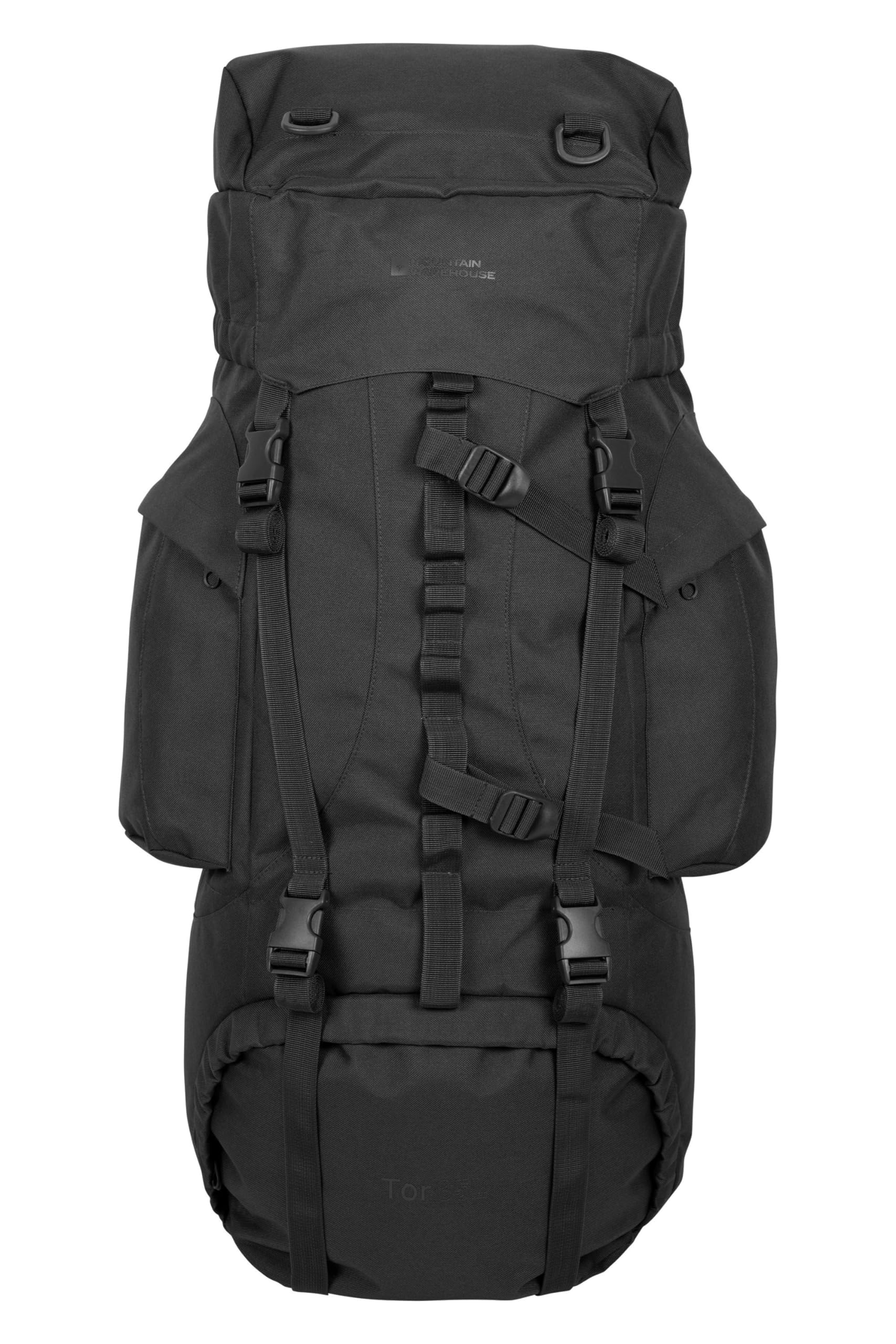 Mountain Warehouse Tor 65L Spacious Rucksack - Ladderlock Back Travel Backpack Black