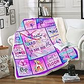 TRIKPTEY Gymnastics Blanket, 60x50inch, Polyester Fleece, Lightweight, Breathable, Throw Blanket for Girls, Teens, Womens, Inspirational Gift