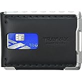 Trayvax Venture Billfold Wallet, Front Pocket Money and Credit Card Holder, Minimalist Slim Leather Metal Wallet for Men and 
