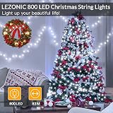 Lezonic Fairy Lights Plug In 80M 800 LEDs 8 Modes Remote IP65 Cool White view 2