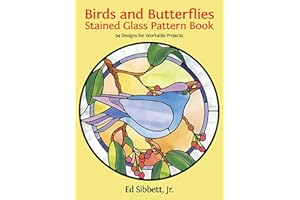 Birds and Butterflies Stained Glass Pattern Book