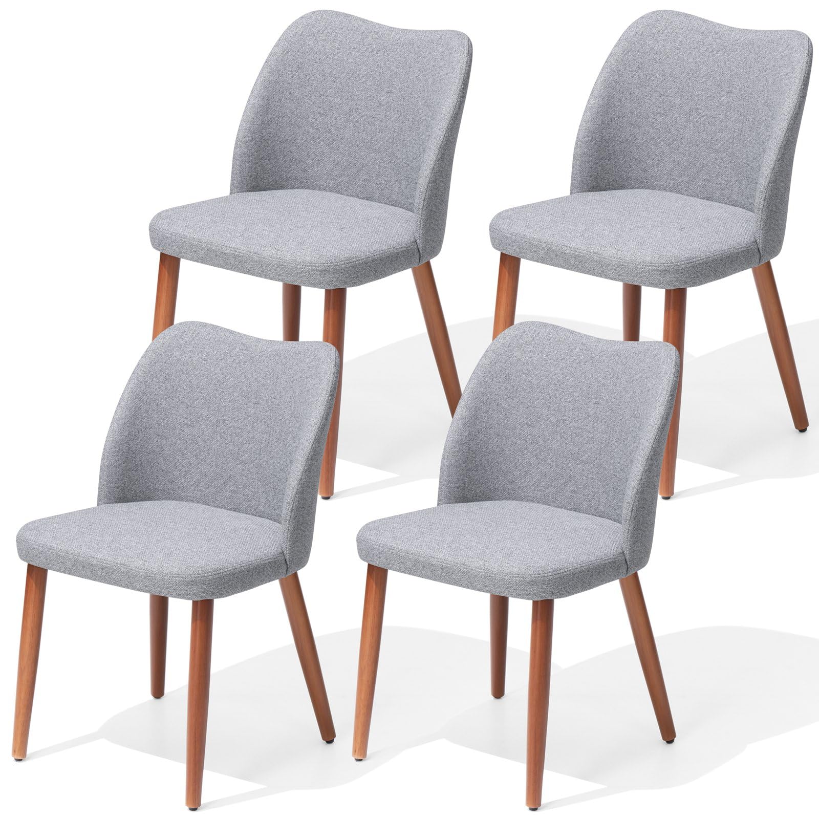 Photo 1 of *the stock image its used for reference*
Products Modern Dining Chairs Set of 4, Upholstered Kitchen Chair with Back, Fabric Dining Room Chairs with Back, Mid Century Dining Chair with Solid Wood Legs, Grey