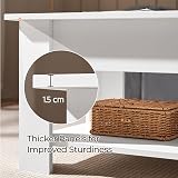 Yaheetech Lift Up Coffee Table White 98x50 cm Hidden Storage Drawer view 8