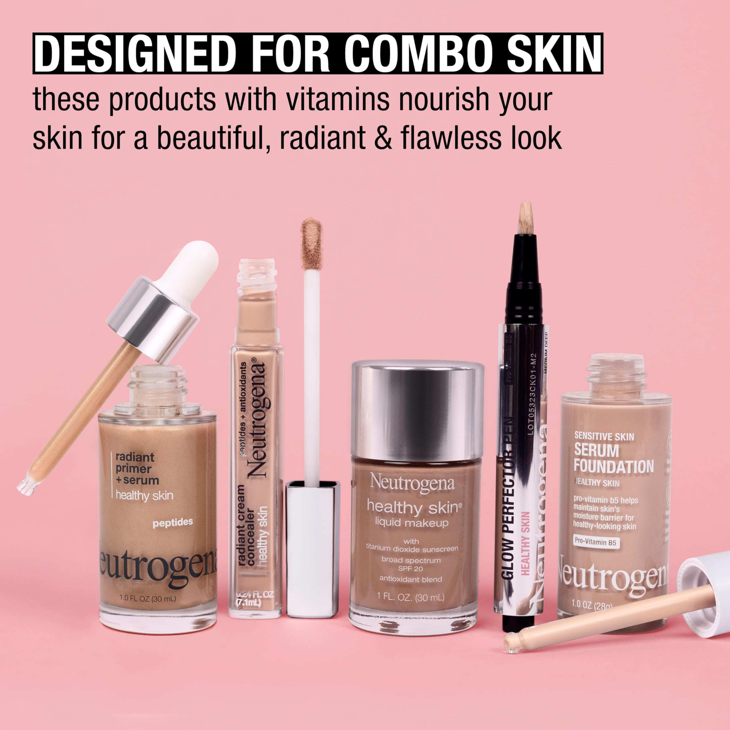 Neutrogena Healthy Skin Glow Perfector Concealer Pen, Lightweight Liquid Makeup for Face with Pro-Vitamin B5 & Vitamin E for a Radiant Finish, Fair, 0.1 oz