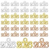 30PCS 2026 Charms - 2026 Year Graduation Cap Hat Tassel Decoration - Gold Rosegold Silver Jewelry Making Pendants Charm for 2026 Years Letter DIY Craft Necklace Bracelet Earrings Keychain Supplies