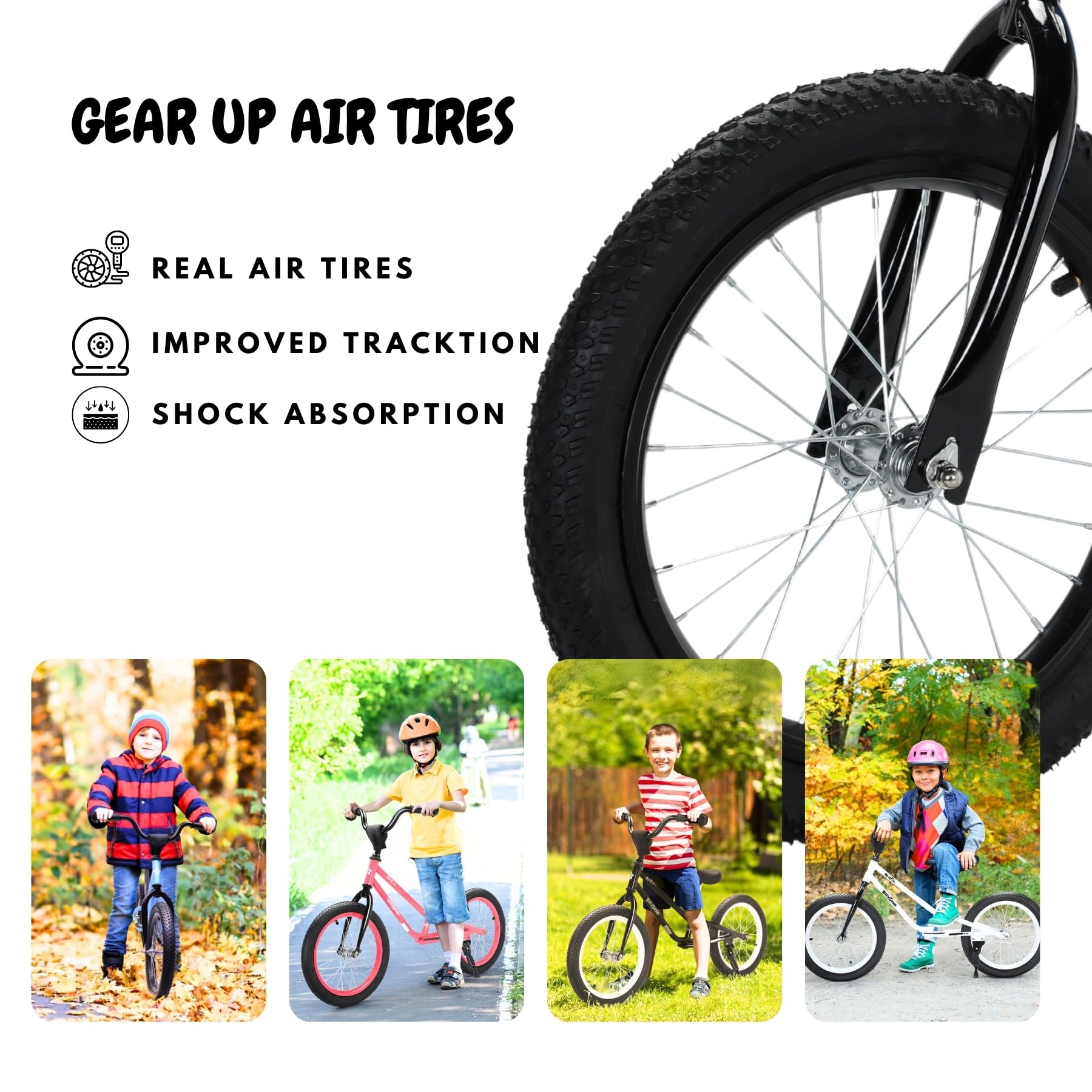 16 Inch Kids Balance Bike for 5-8 Year Old, BMX Kids Bike with No Pedals, Air Rubber Tires, Footrests, Adjustable Height for Big Kids, Boys, Girls
