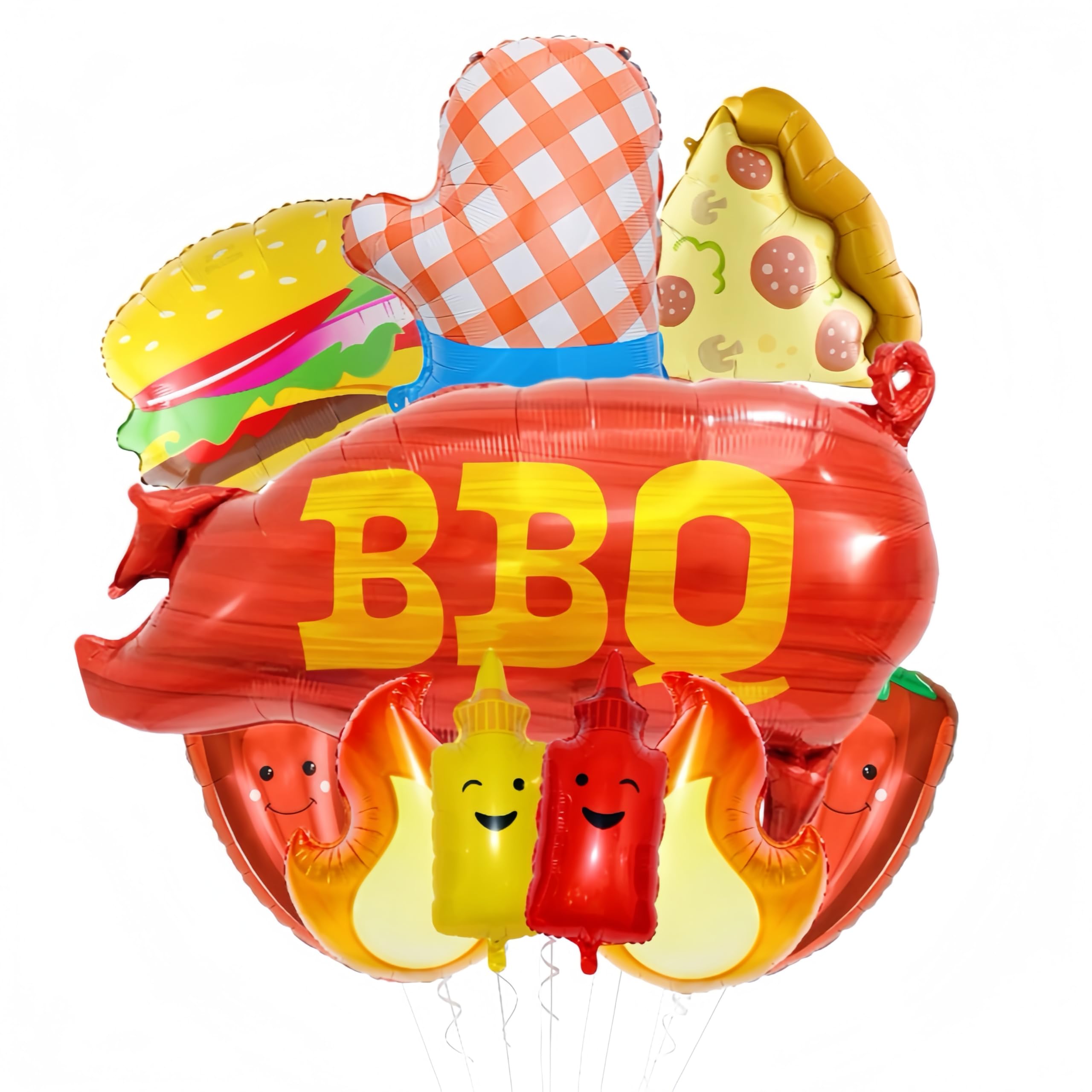 Photo 1 of 10Pcs BBQ Foil Balloons for Picnic Cookout Party/Chili Cook off Decorations/Mexican Fiesta Party Decorations/Backyard Barbecue Themed Baby Shower/4D Pig Foil Balloons Summer Picnic Cookout Party