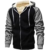 GXAMOY Men's Winter Fleece Hoodies for Men Heavyweight Warm Thick Full Zip Up Sweatshirt Outerwear