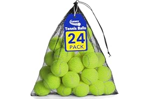 FURWEY Tennis Balls, 24/36/80 Pack Bulk Tennis Balls Pressureless Tennis Ball, Come with Mesh Bag for Easy Transport,Pet Dog Playing Balls, Good for Beginner Training Ball