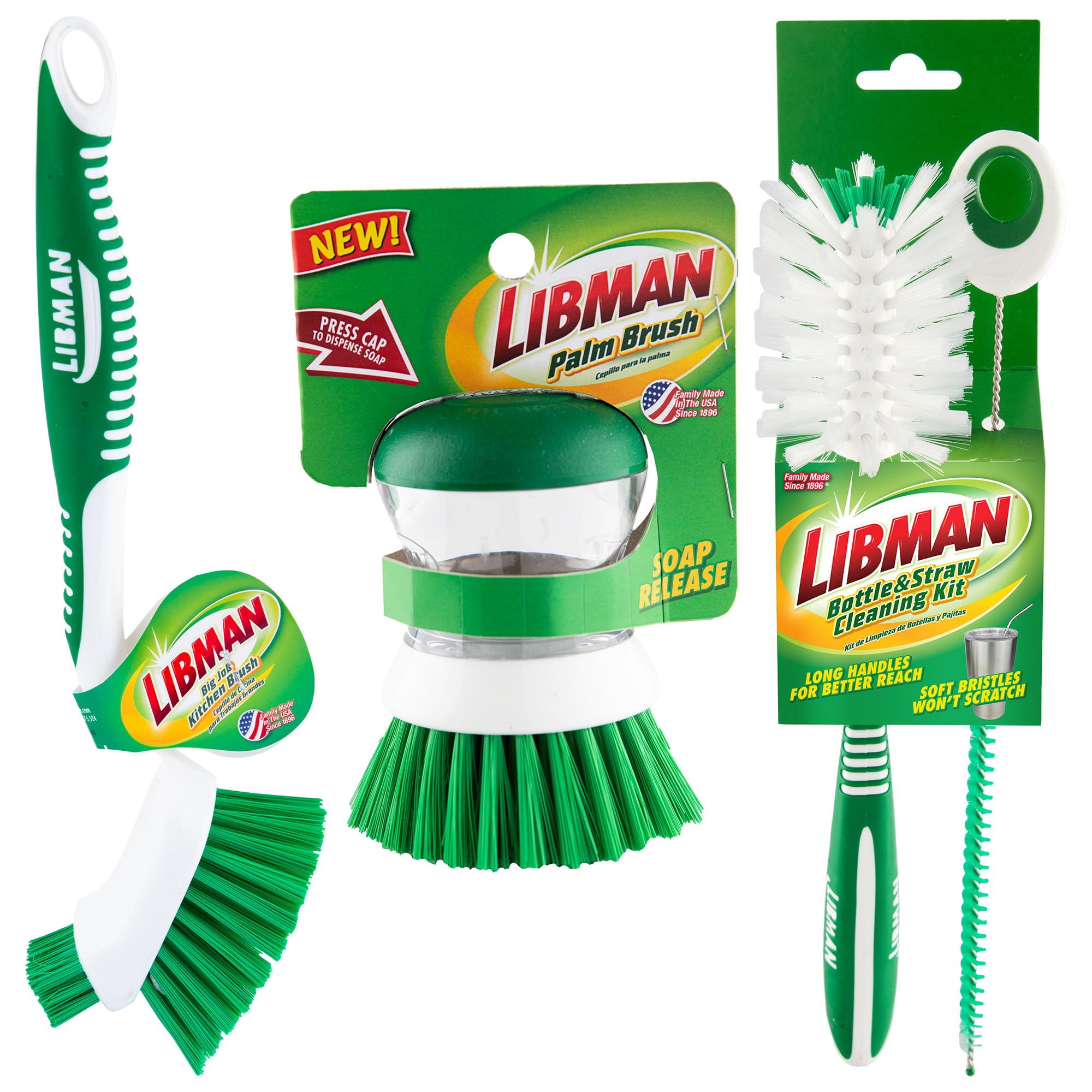 Photo 1 of 
****Partial set***

Libman Bottle & Dish Brush Kit | Cleaning Brushes for Kitchen Use | Straw Brush | Scrub Brushes for Dishes | Big Job Kitchen Brush | Palm Scrub Brush | 3 Different Brushes & Straw Cleaner Included