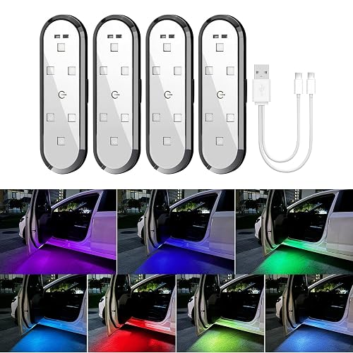 thumbnail image 2 of PIFOOG Car Door Projector Lights - 7 Color LED Welcome Lights With Magnetic USB Charging, 4 Pack 2 of 13