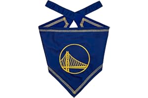 Pets First NBA Golden State Warriors TIE Bandana, Size Small/Medium. Dog Bandana Scarf Bib for Pet Cat Dog. The Ultimate Game-Day, Party Bandana