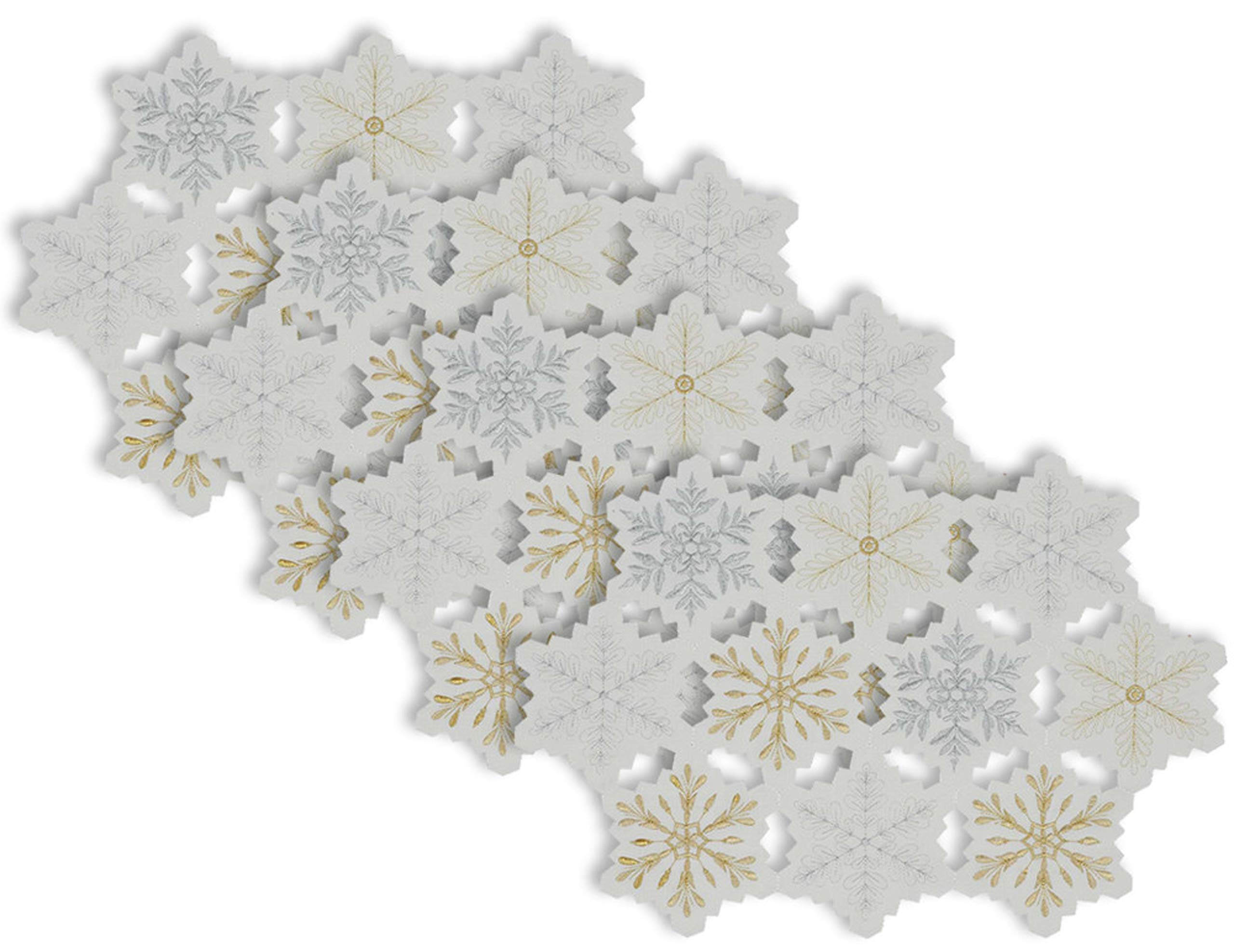 DII Christmas Kitchen, Polyester, Silver & Gold, Snowflakes Placemat Set, 13x19 — image 1