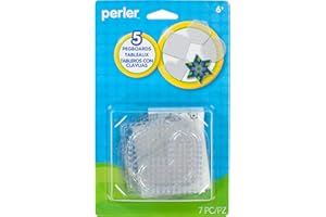Perler Beads Basic Shapes Clear Pegboard Set, Small, Clear, 5 pcs