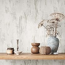 ウールーペーパー 不反射タイプのペーパー 裏地ベージュ VEELIKE 15.7''x354'' Beige Concrete Wallpaper Peel and Stick