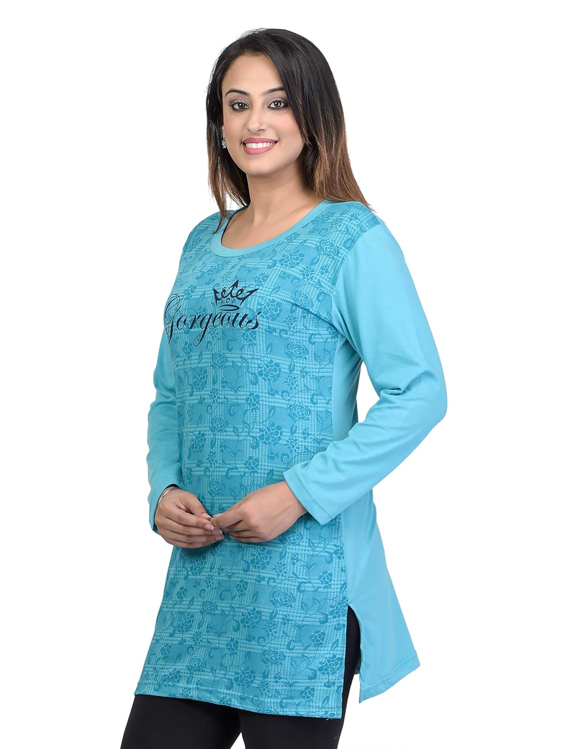 duchess women's cotton round neck casual night top