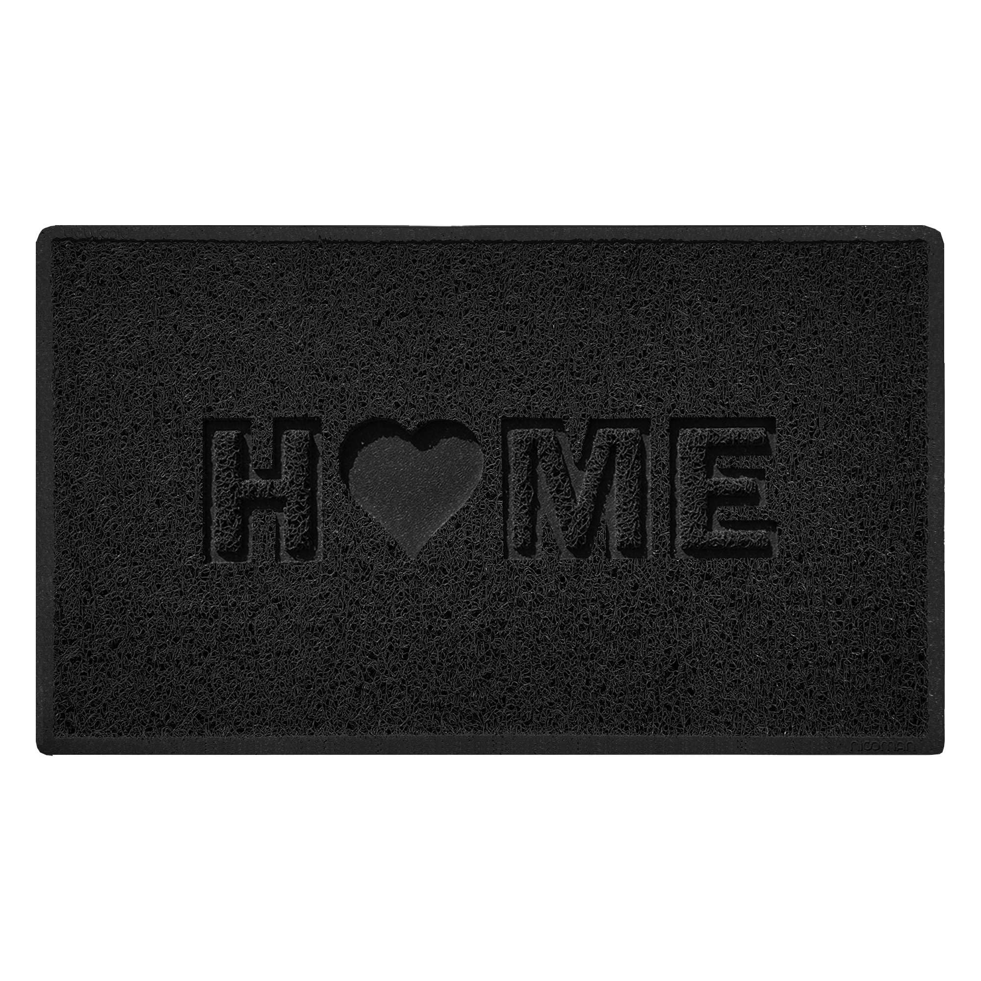 Nicoman LOVE at HOME Doormat 75x445cm -Elegant Black｜Heavy Duty Non-Slip｜Indoor/Outdoor｜Entrance Barrier Dirt-Trapper Floor Mat｜Home Patio Garden Conservatory Door Mat｜Home Heart