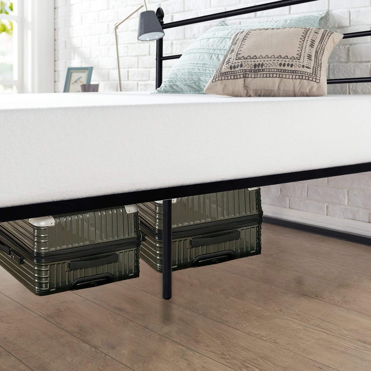 Reinforced Metal Bed Frame Twin Size, VECELO Platform Mattress