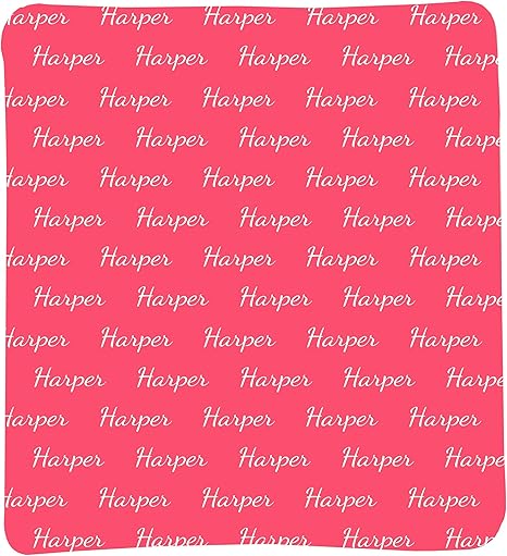 blanket with name all over it