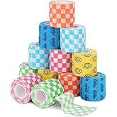 Vet Wrap Self Adhering Bandage Wrap Cohesive Bandage Multi-Function Wrap Tape for Dogs Cats Horses Birds Animals Non-Woven Strong Sports Tape for Wrist Healing Ankle Sprain & Swelling 12 Rolls