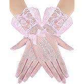 SATINIOR Women Lace Gloves Elegant Short Lace Tea Party Gloves for Women Dinner Party Wedding