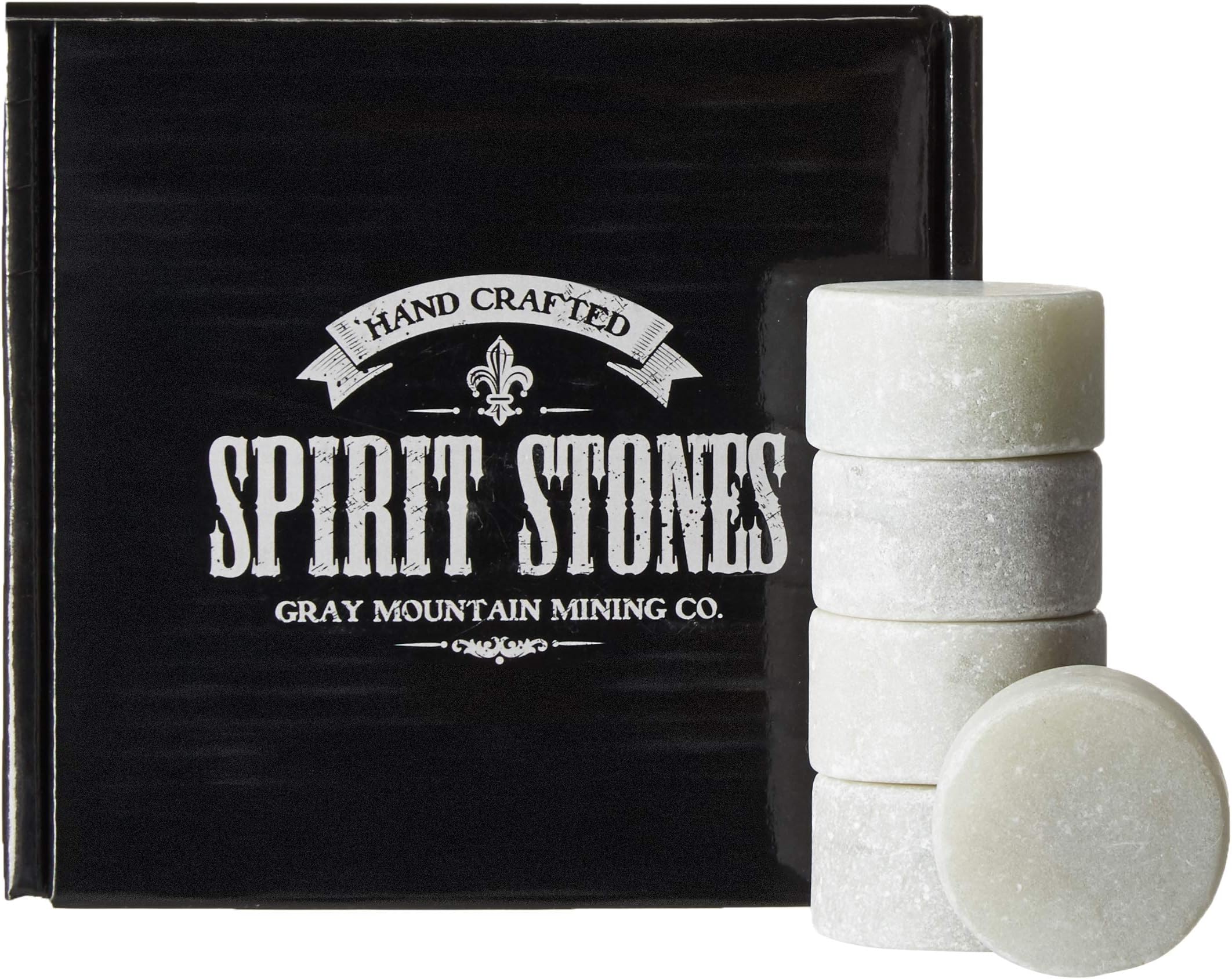 Spirit Stones Whiskey Disc Pack of 5 Soapstone Rocks Round Disk